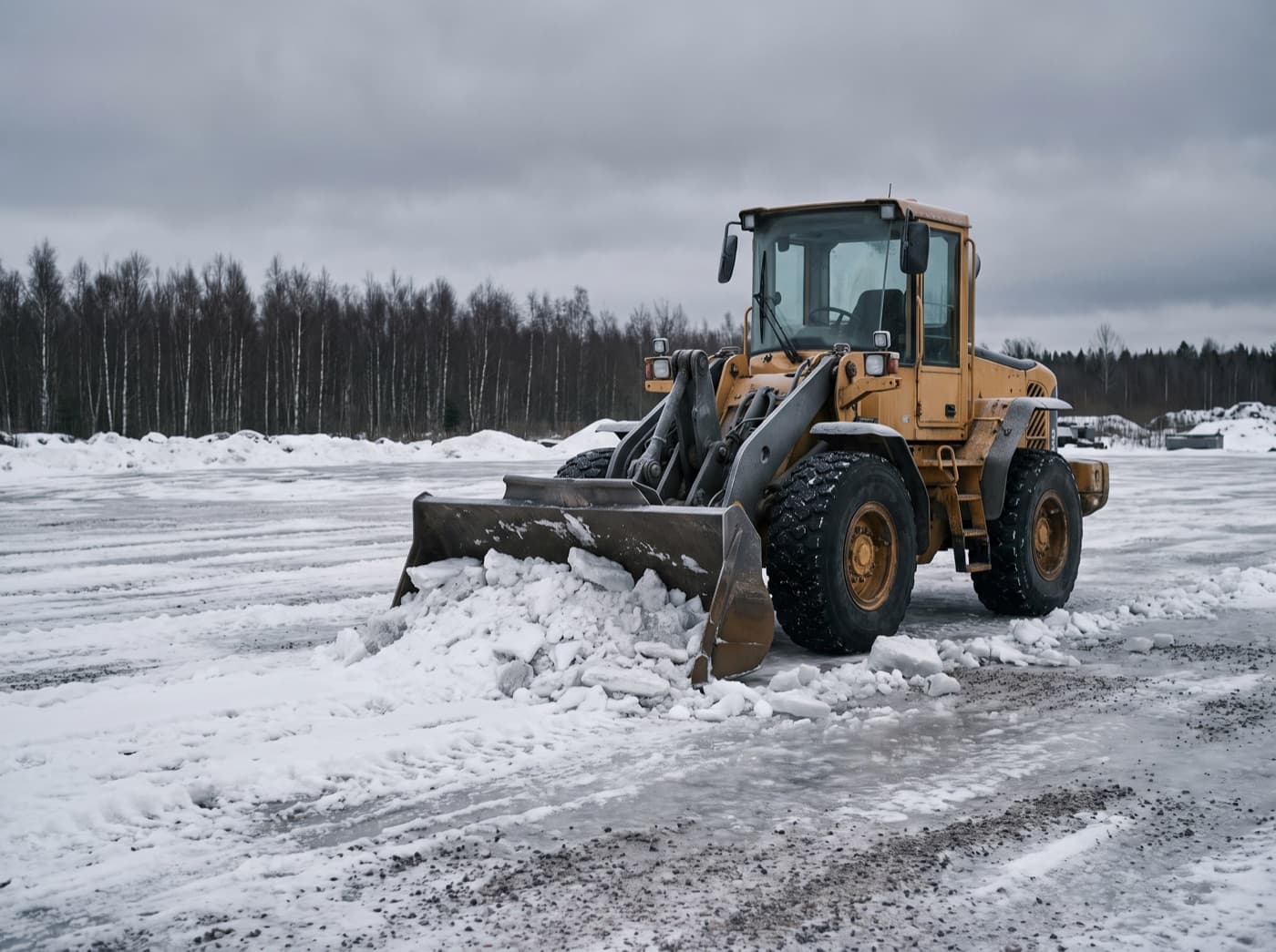 Lastmaskin i vintermiljö